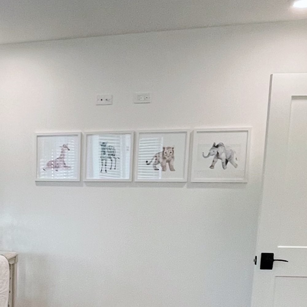 Pottery Barn Kids Animal Wall Art Set - Pink, Gray, Brown